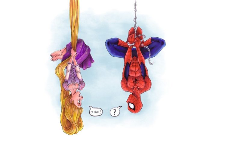 rapunzel, Spiderman, Comic HD Wallpaper Desktop Background