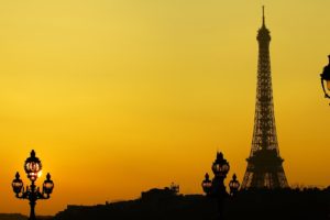 eiffel, Tower, Paris, Beauty, Yellow, Sky
