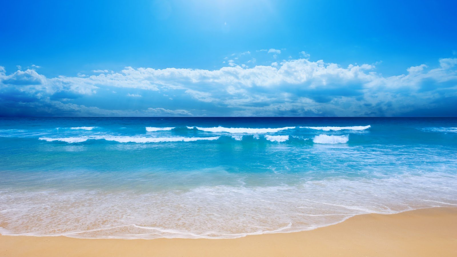 beach, Blue, Summer, Holiday, Beauty, Sea, Ocean, Cloud, Sky Wallpaper