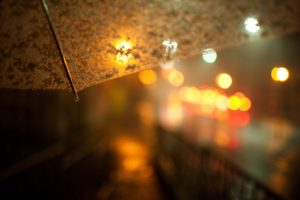 streets, Night, Lights, Macro, Umbrellas