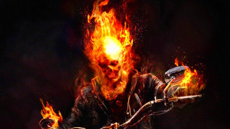 dark, Art, Artwork, Fantasy, Artistic, Original, Psychedelic, Horror, Evil, Creepy, Scary, Spooky, Halloween, Ghost, Rider, Skull, Chopper HD Wallpaper Desktop Background