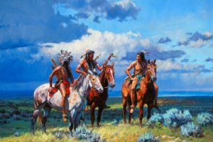 native, American, Western, Indian, Art, Artwork, Painting, People, Warrior