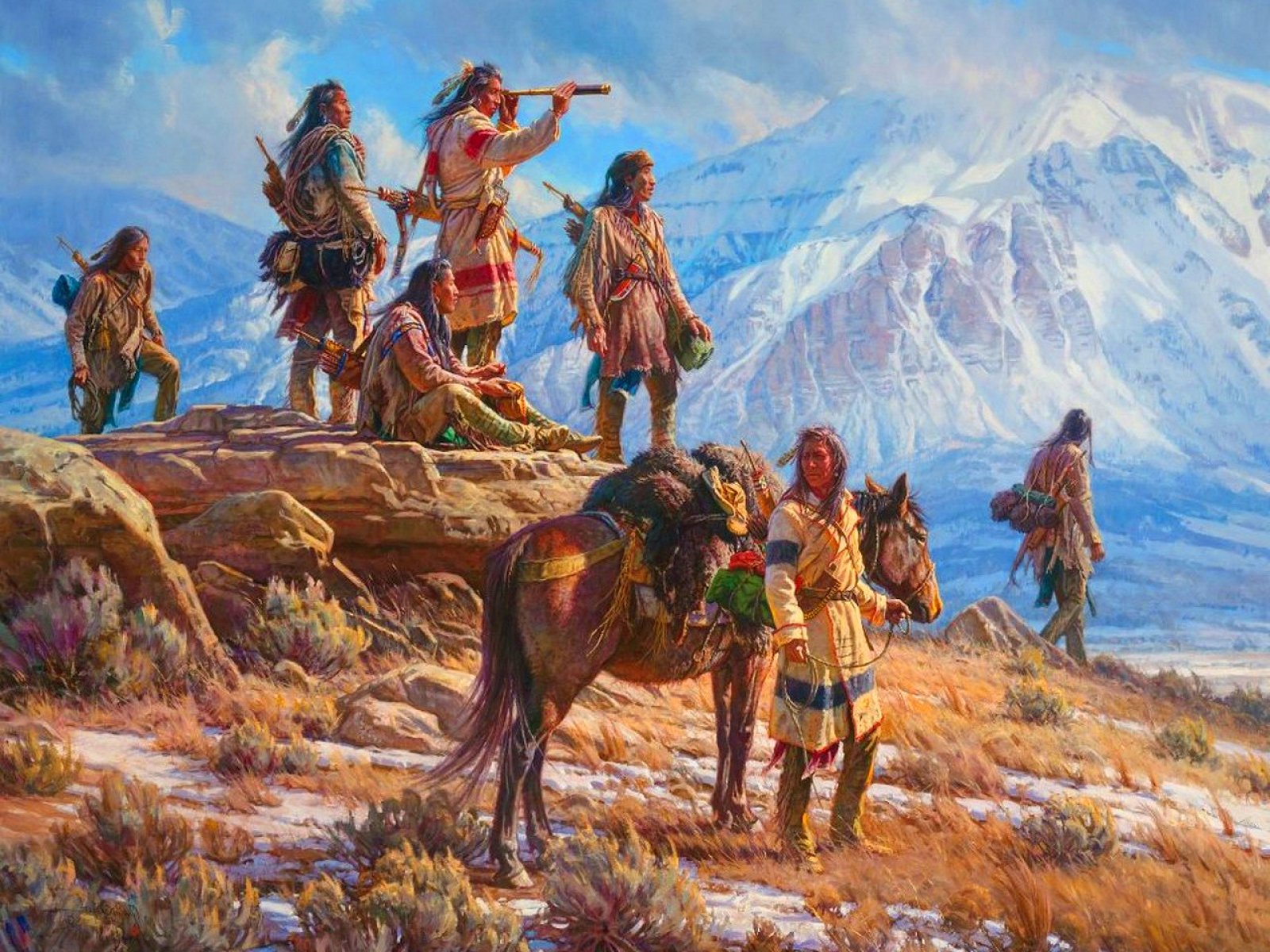 native, American, Western, Indian, Art, Artwork, Painting, People