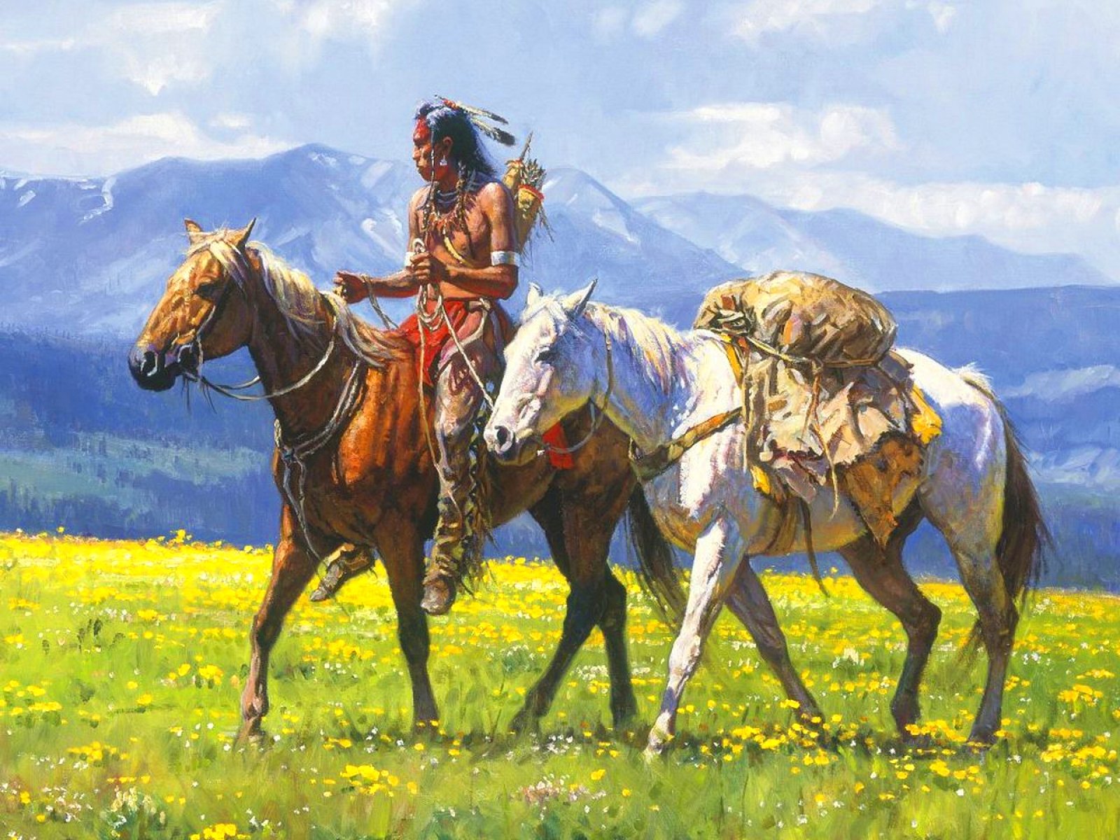 native, American, Western, Indian, Art, Artwork, Painting ...