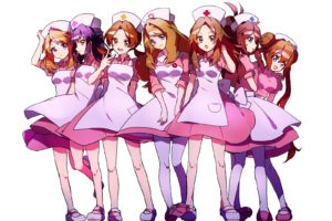 blue,  pokemon , Cosplay, Dress, Group, Haruka,  pokemon , Hikari,  pokemon , Kotone,  pokemon , Mei,  pokemon , Nurse, Pokemon, Serena,  pokemon , Touko,  pokemon