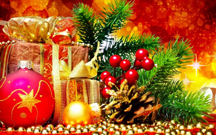 adornos, Regalos, Navidad, Luces HD Wallpaper Desktop Background