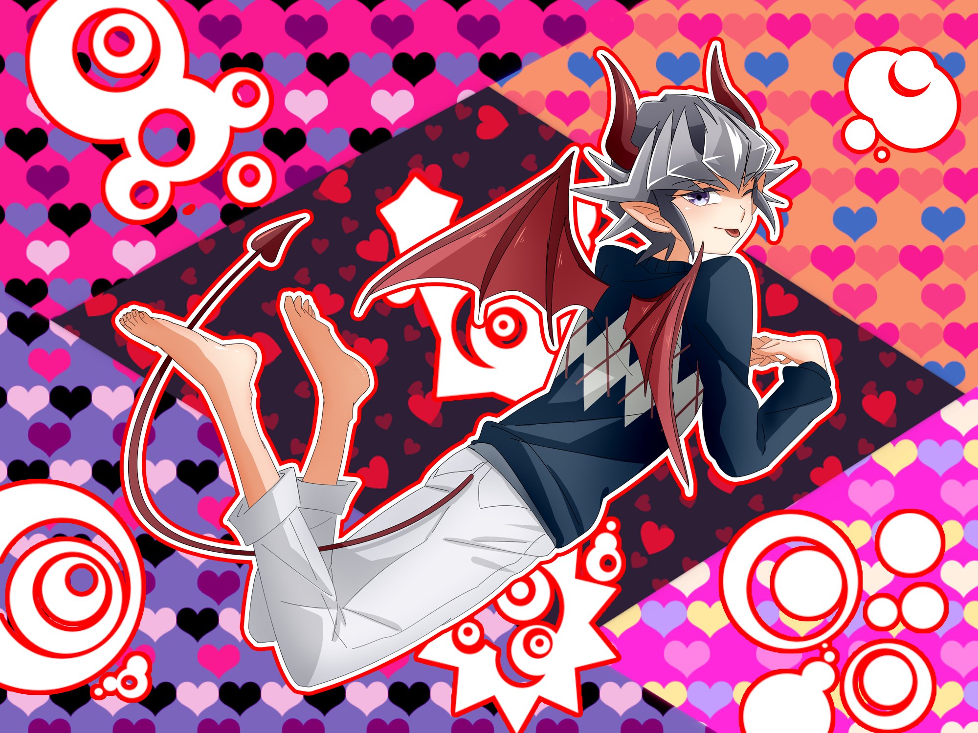 yu gi oh , Akaba, Reiji, Devil, Tail, Heart, Background Wallpaper