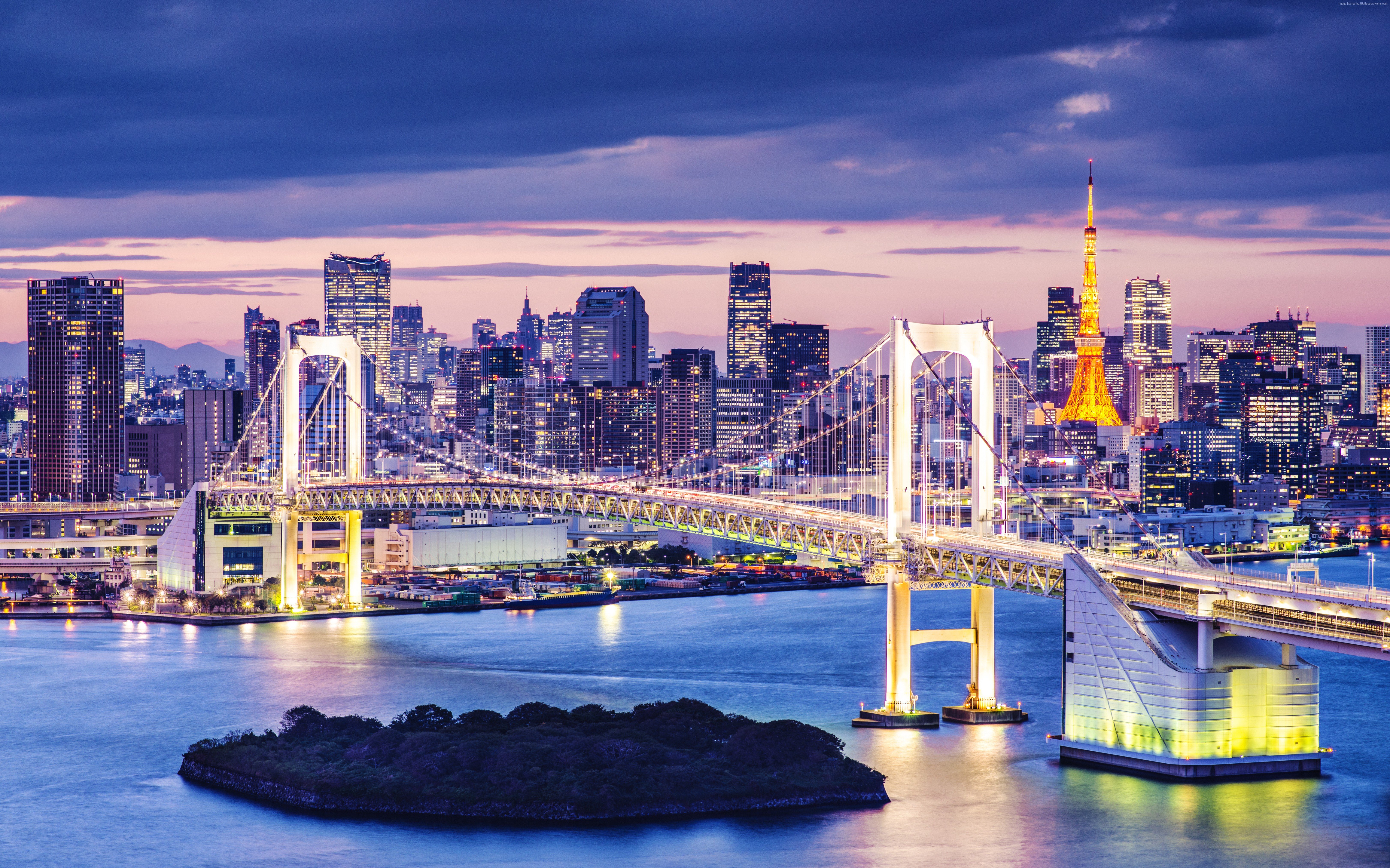 tokyo, Japan, Bay, Bridge Wallpaper