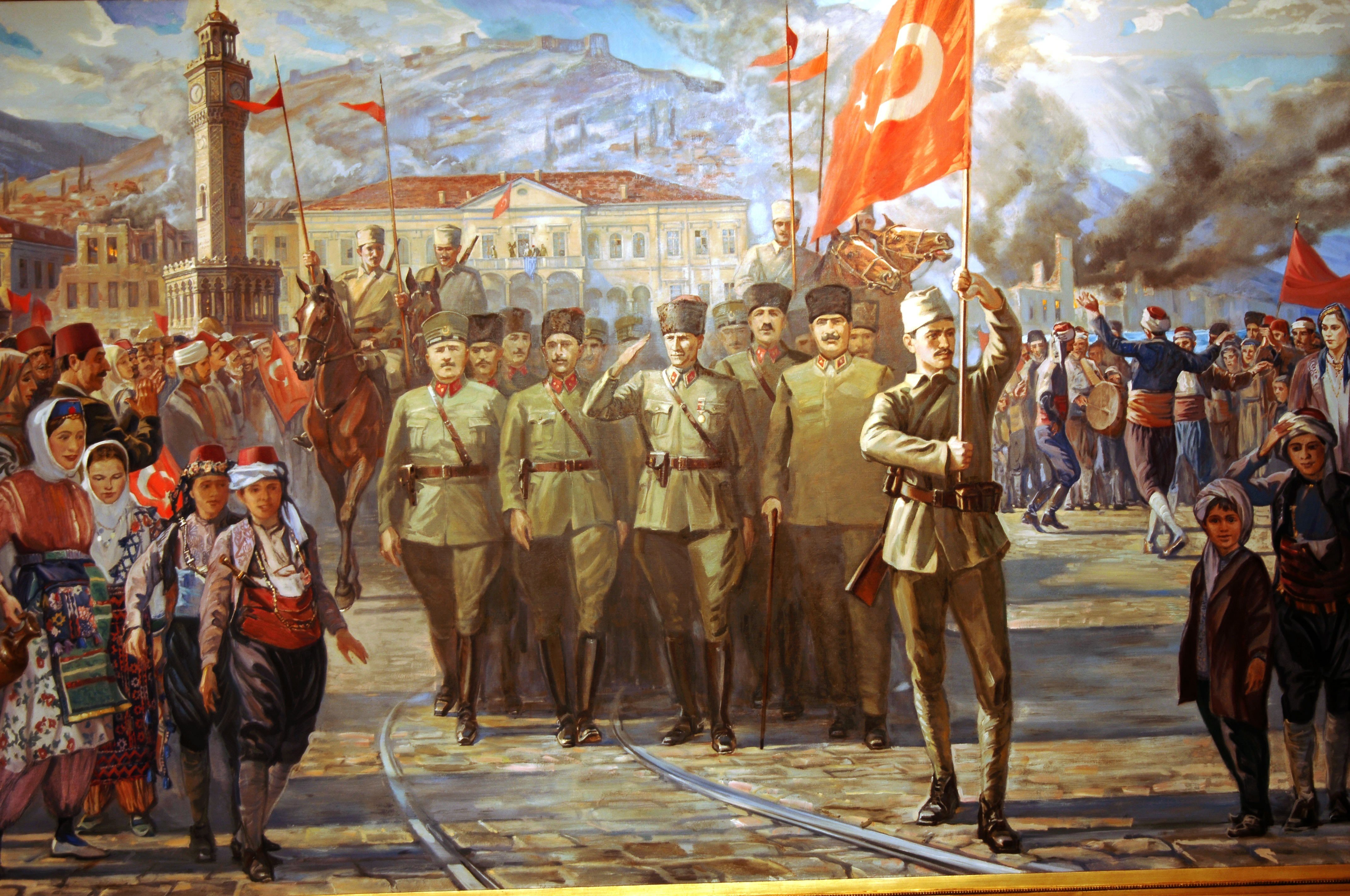 soldiers, Artwork, Turkey, Army, Ata, Ataturk, Turk, Turkish, Flag, Turks, Art, Oil, Painting, Table Wallpaper