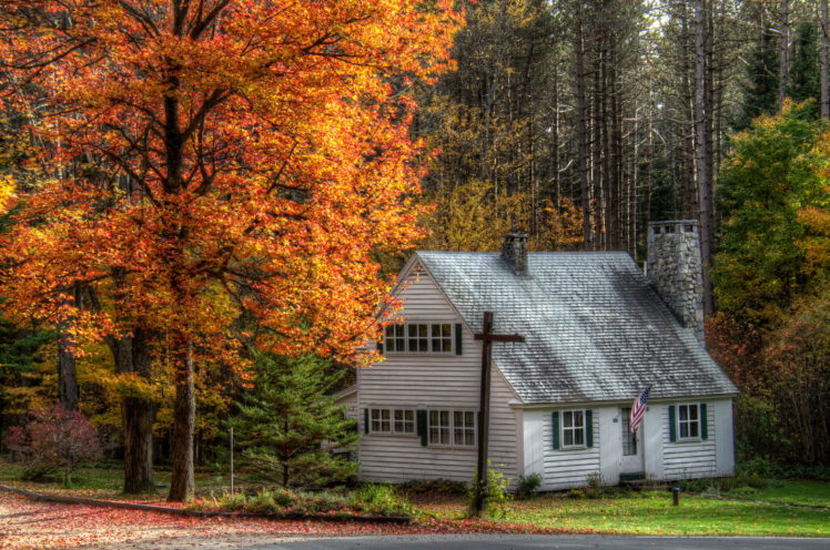 houses, Autumn, Marshfield, Trees, Cities, Hdr HD Wallpaper Desktop Background