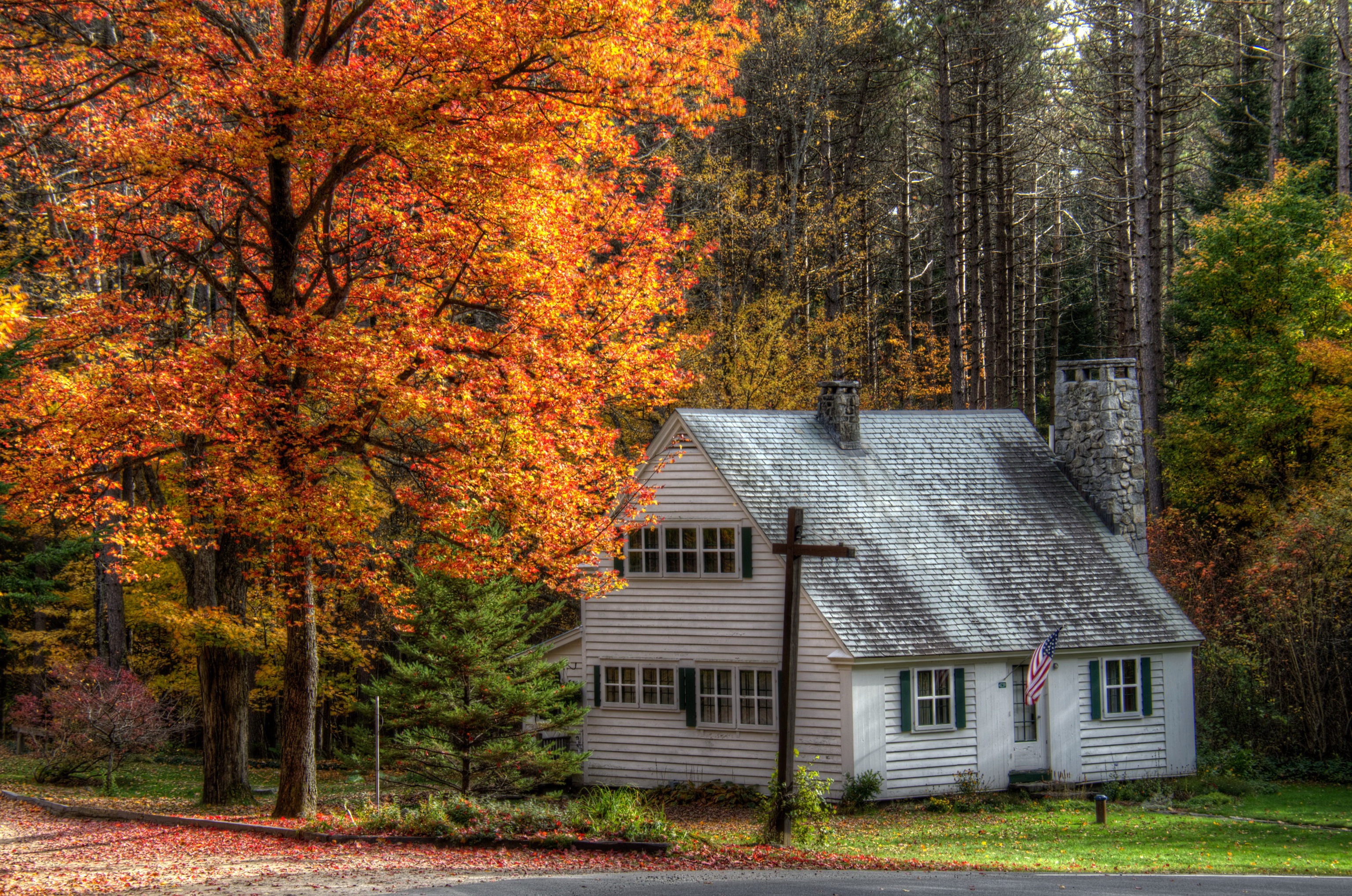 houses, Autumn, Marshfield, Trees, Cities, Hdr Wallpaper