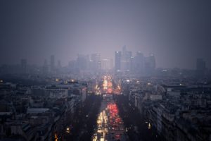 paris, Mist, Rain, Lights, Evening, Cityscape, City