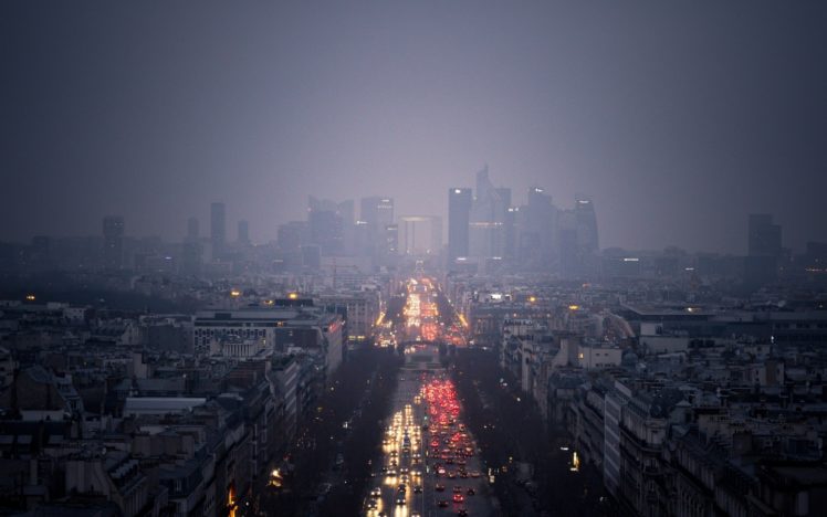 paris, Mist, Rain, Lights, Evening, Cityscape, City HD Wallpaper Desktop Background