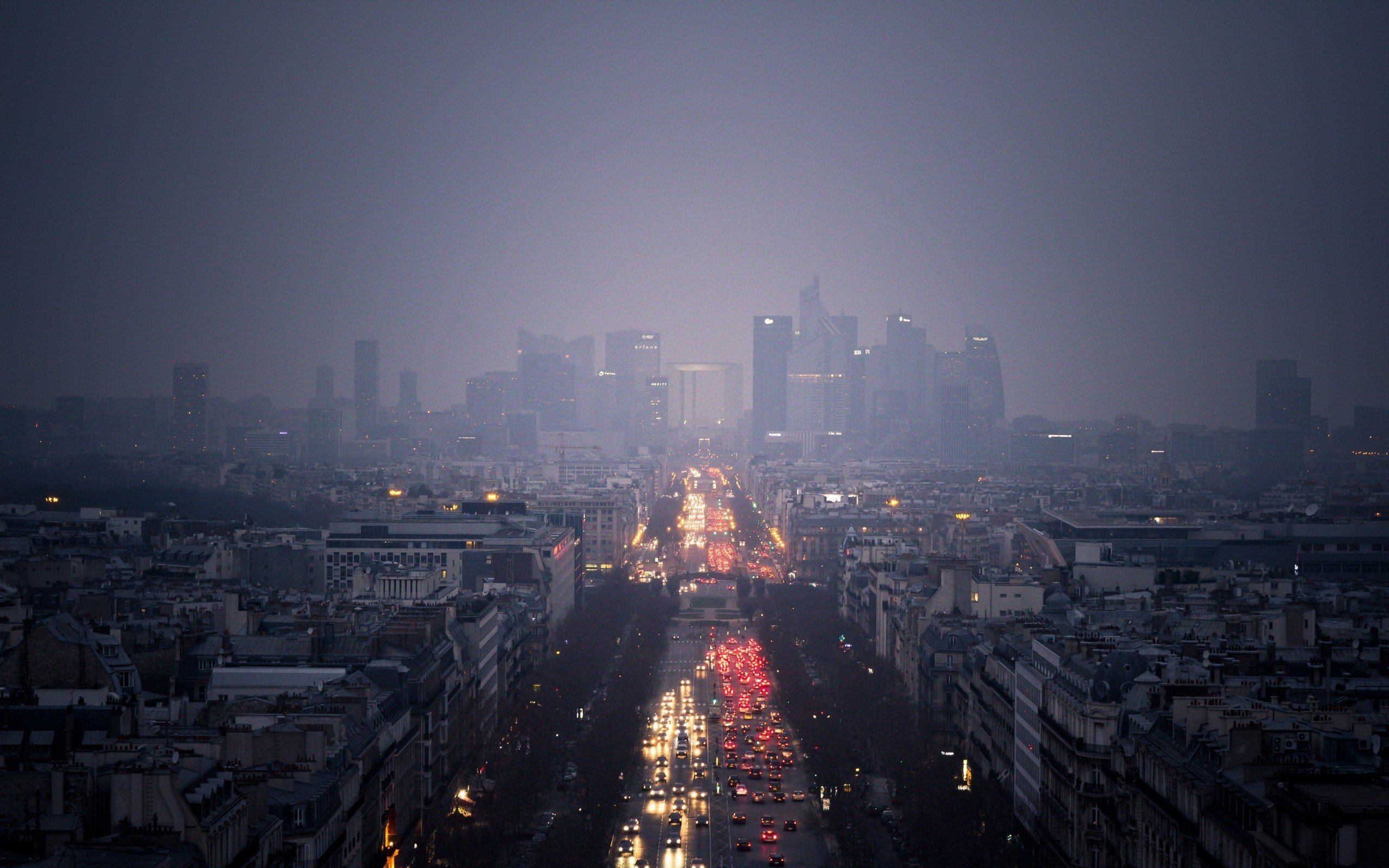 paris, Mist, Rain, Lights, Evening, Cityscape, City Wallpaper
