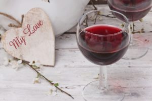 table, Glasses, Red, Wine, Heart