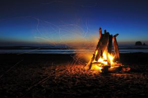 fire, Beach, Night, Timelapse, Sparks, Camp, Camping