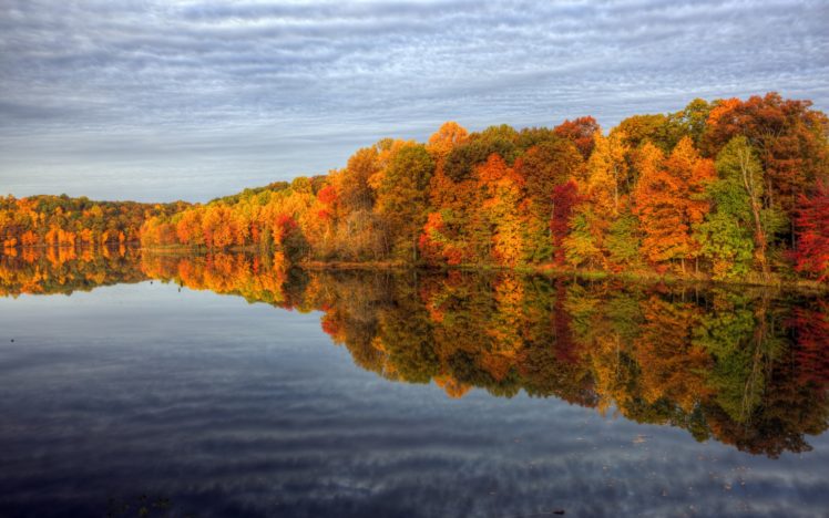 nature, Autumn, Colors, Water, Trees, Sky, Reflection HD Wallpaper Desktop Background