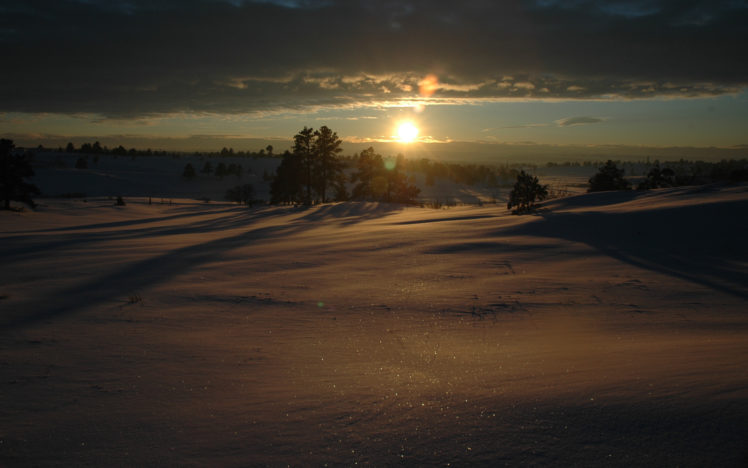 sunset, Landscapes, Nature, Winter, Snow HD Wallpaper Desktop Background