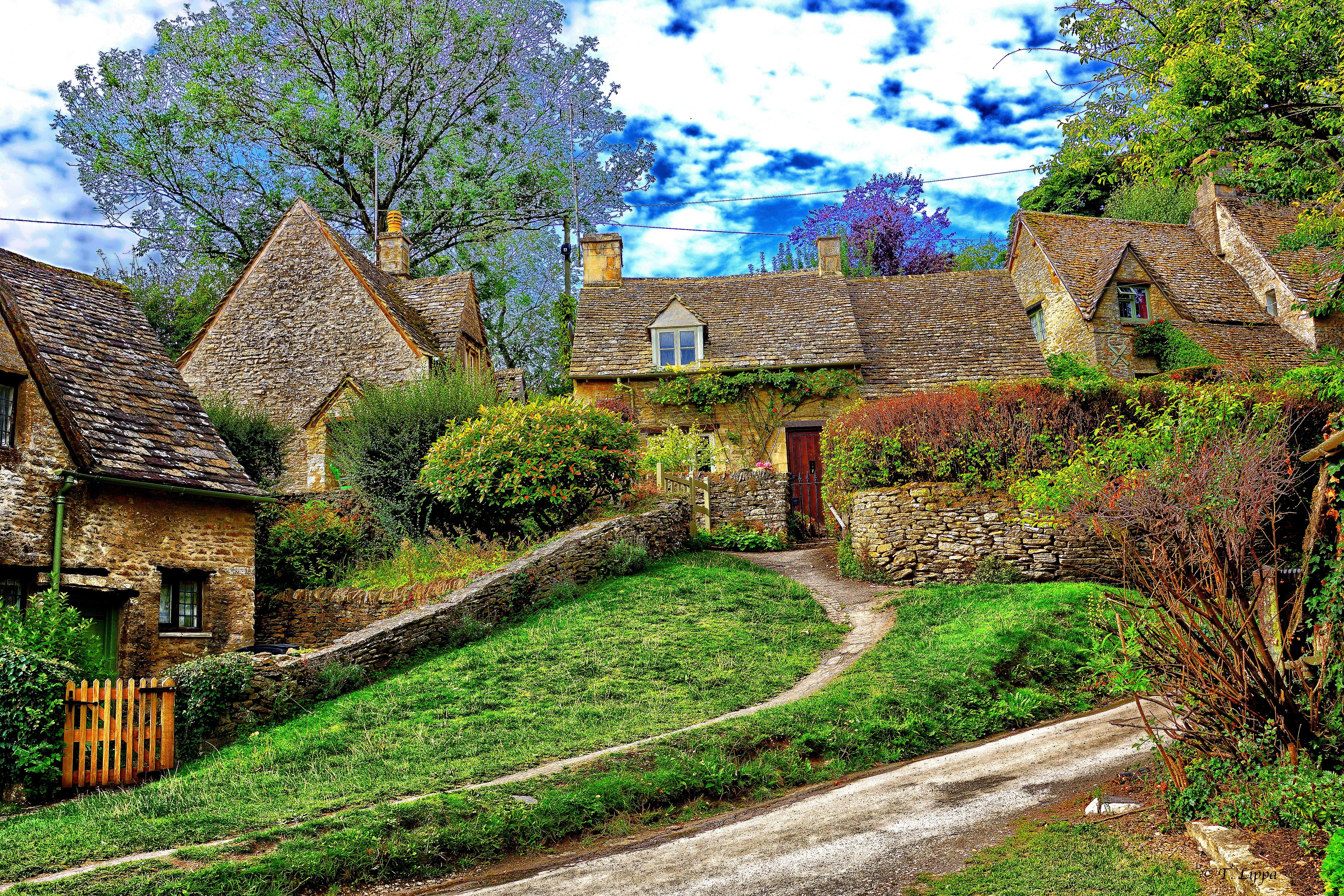 england, Houses, Cotswold, Hills, Nature Wallpaper