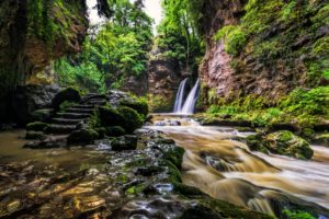 switzerland, Waterfalls, Stones, Stairs, Moss, Crag, La, Tine, De, Conflens, Nature