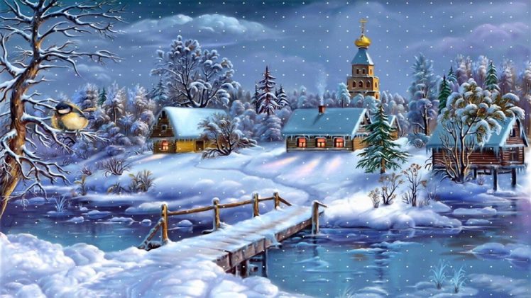 snowy, Christmas, Night, Holiday HD Wallpaper Desktop Background