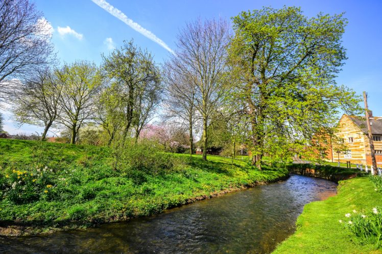 england, Spring, Rivers, Trees, Bottesford, Leicestershire HD Wallpaper Desktop Background