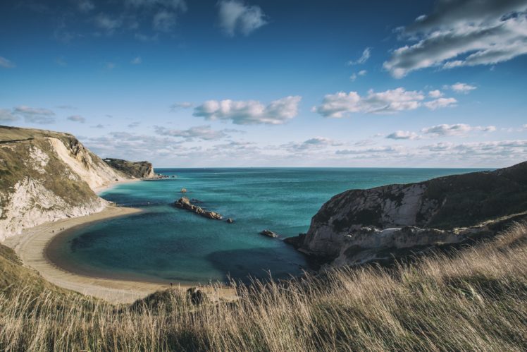 sky, Coast, England, Ocean, Cove, Beach, Dorset, Nature HD Wallpaper Desktop Background