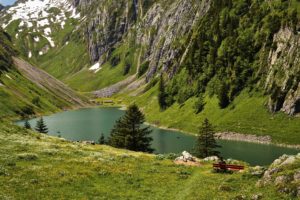 switzerland, Mountains, Lake, Grass, Nature