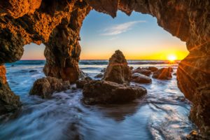 ocean, Sunrises, And, Sunsets, Usa, Malibu, Crag, Nature