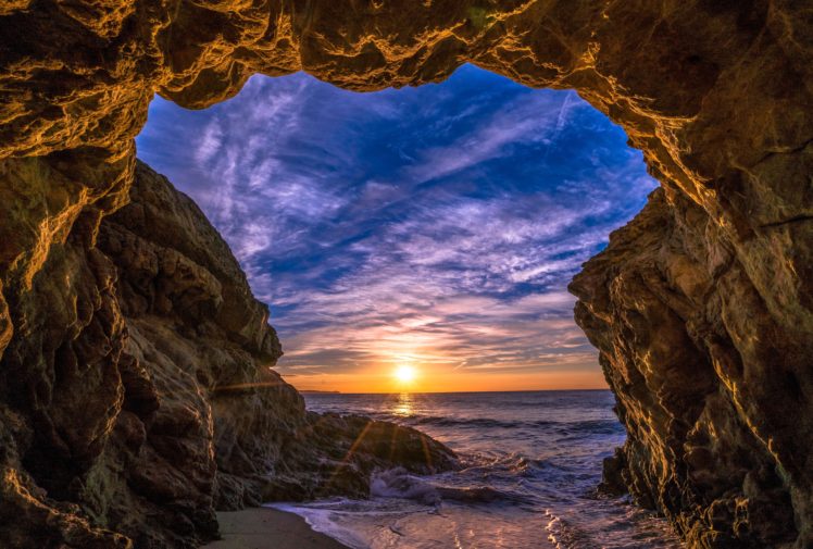 sky, Sunrises, And, Sunsets, Usa, Ocean, Crag, Malibu, Nature HD Wallpaper Desktop Background