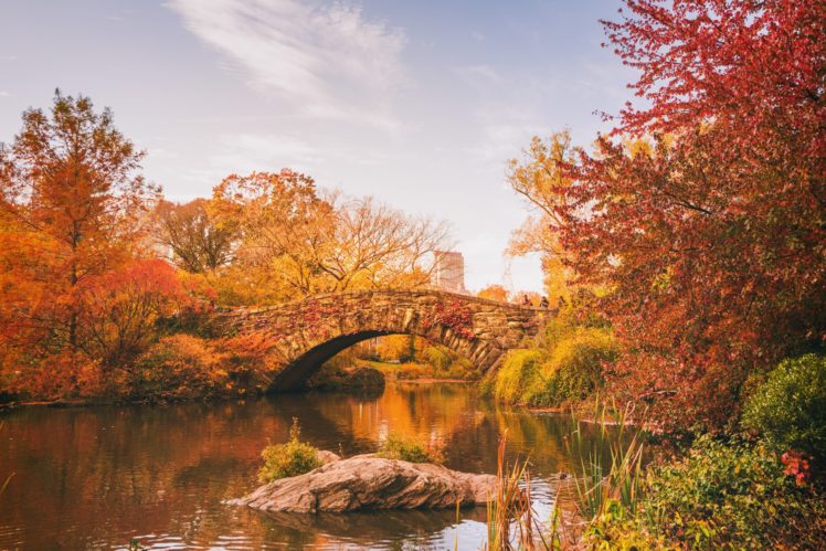 bridges, Usa, Parks, Pond, New, York, City, Gapstow, Bridge, Nature HD Wallpaper Desktop Background