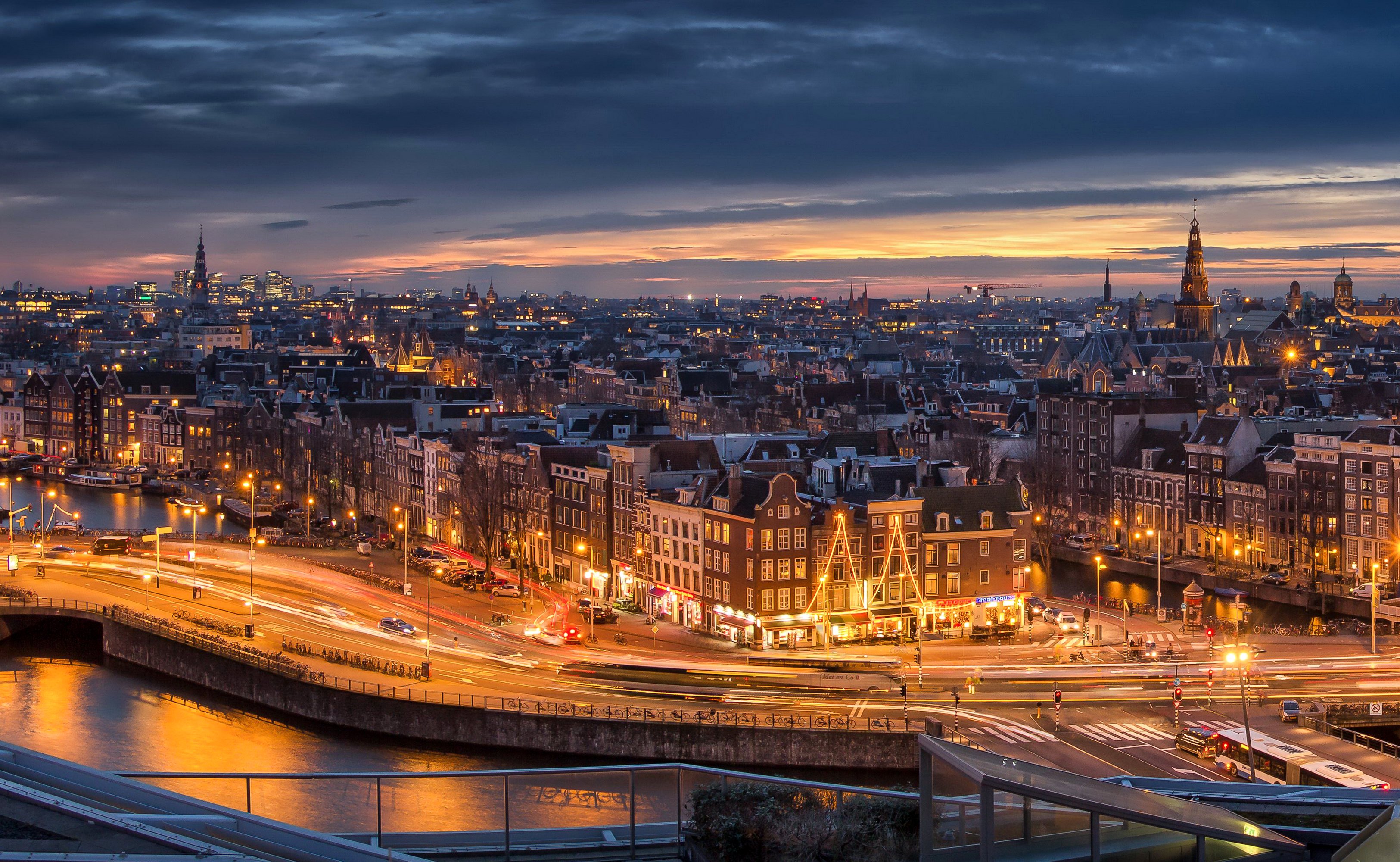 ustria, Houses, Street, Night, Street, Lights, Vienna, Cities Wallpaper