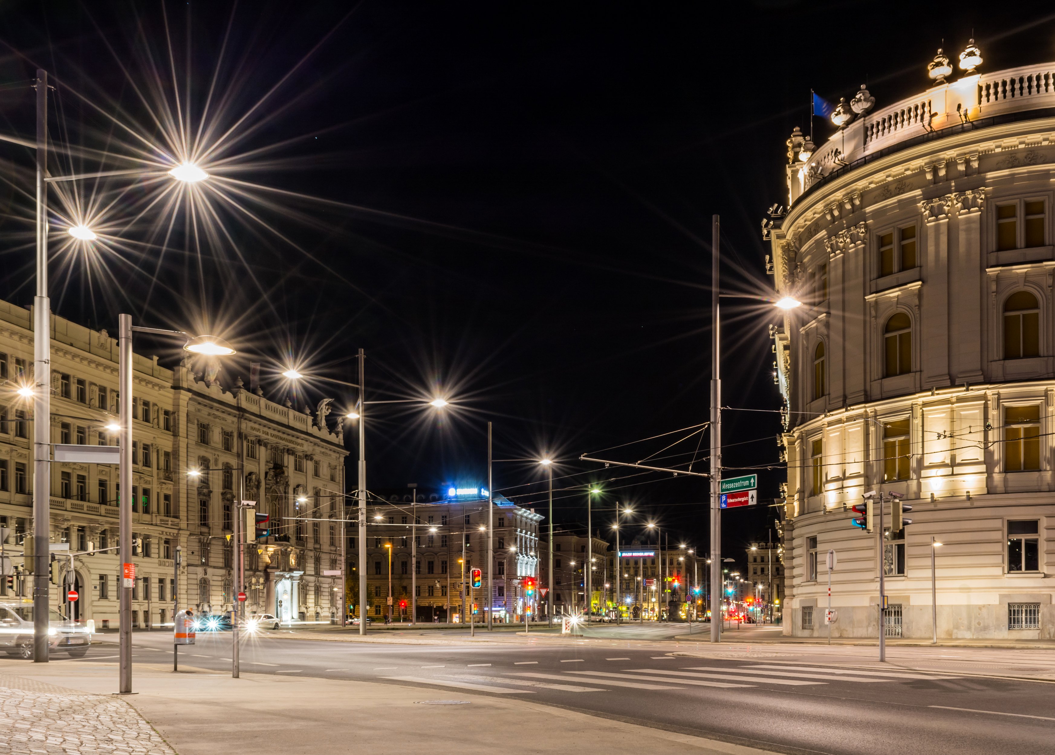ustria, Houses, Street, Night, Street, Lights, Vienna, Cities Wallpaper