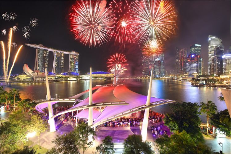 ingapore, Fireworks, Night, Cities HD Wallpaper Desktop Background