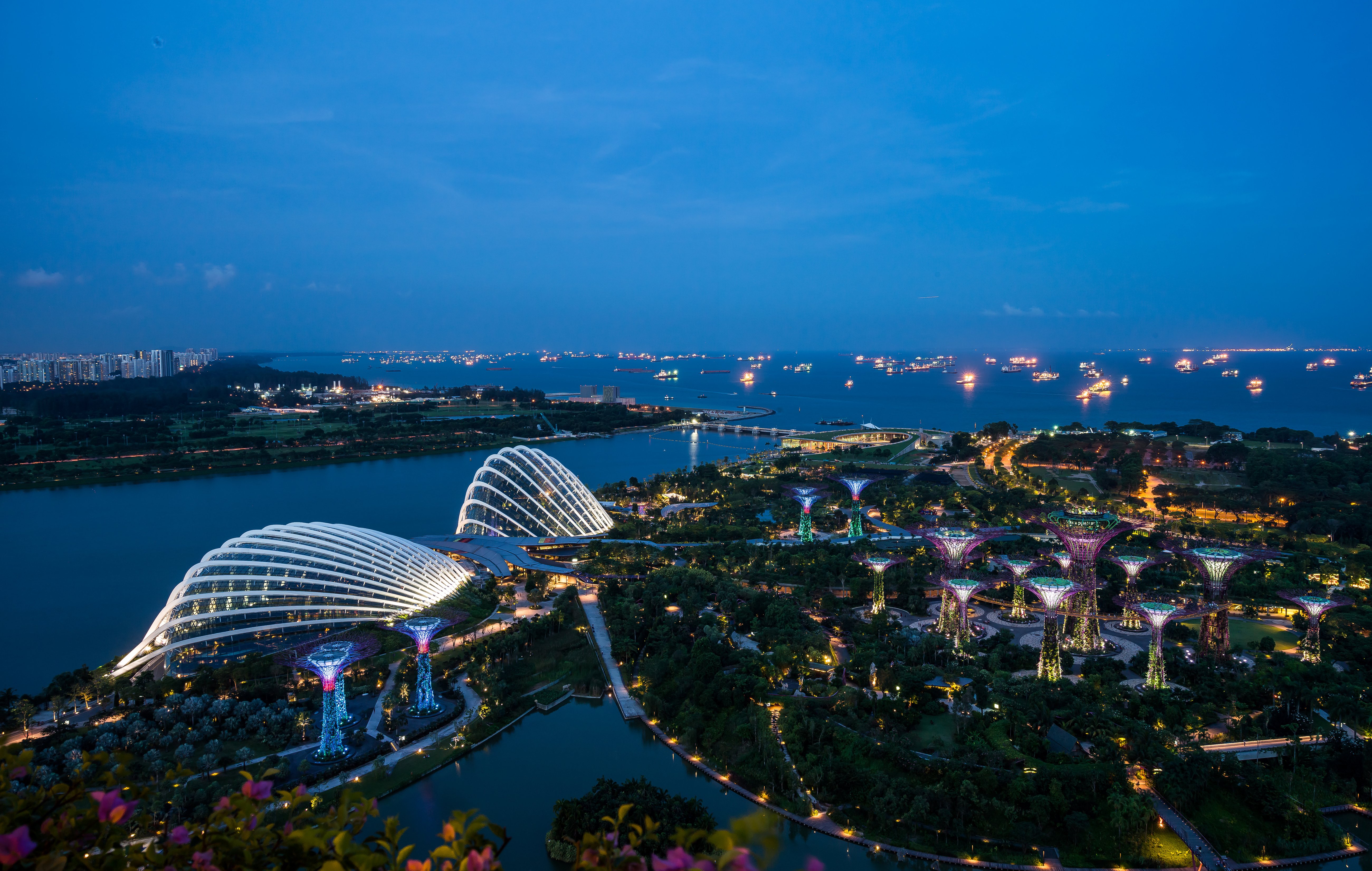 ingapore, Fireworks, Night, Cities Wallpaper
