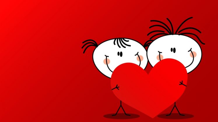 day, Art, Boy, Couple, Cute, Girl, Happy, Heart, Hug, Red, Smile, Valentine, Vector HD Wallpaper Desktop Background