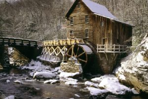 glade, Creek, Grist, Mill, Winter, Babcock, State, Park, West, Virginia, Normal