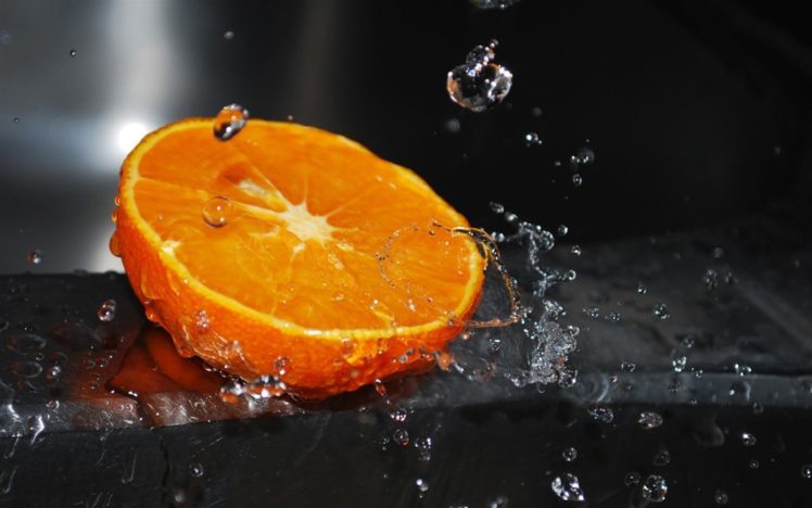 macro, Art, Beauty, Black, Citrus, Drops, Fresh, Orange, Photographer, Splash, Splashing, Wallpaper, Water HD Wallpaper Desktop Background