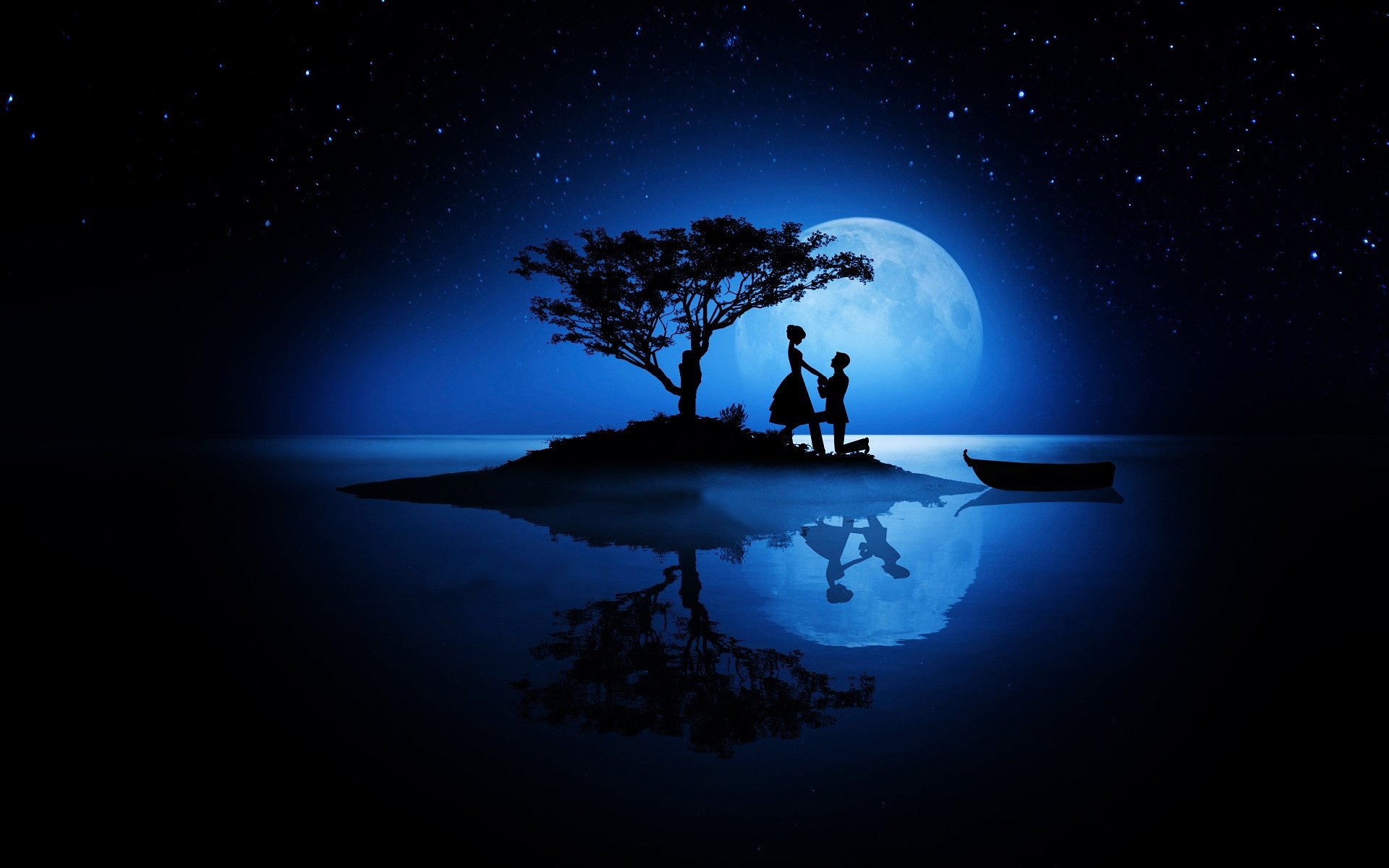 boat, Couple, Happy, Happy, Valentineand039s, Day, Lake, Love, Married, Me, Moon, Night, Reflected, Reflection, Romance, Silhouettes, Sky, Stars, Tree, Vector, Water Wallpaper
