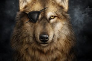 wolves, Painting, Art, Eye, Patch, Fantasy, Animals, Wallpapers