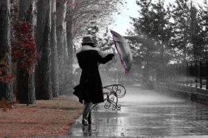 storm, Rain, Drops, Umbrella, Women, Autumn, Mood