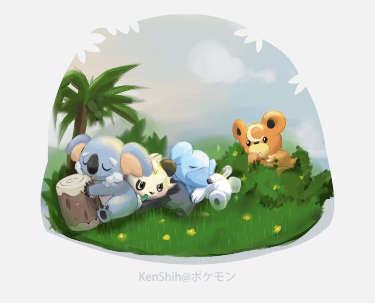pokemon, Cubchoo, Teddiursa, Komala, Pancham HD Wallpaper Desktop Background