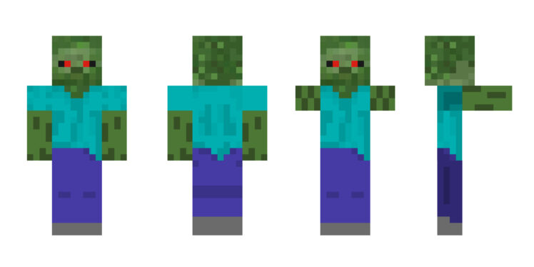 Pixel Character Zombie. The Concept Of Hero Games. Gaming Concept Zombie. Vector Illustration HD Wallpaper Desktop Background