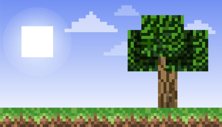 Pixel Background. The Concept Of Games Background. Vector Illustration HD Wallpaper Desktop Background