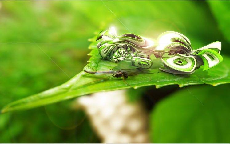 Abstract Creature On Leaf HD Wallpaper Desktop Background