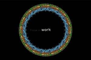 Abstract Focus On Work Clock With Flowerish Pattern
