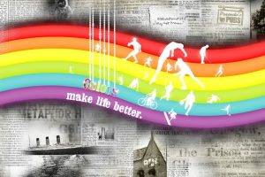 Abstract Rainbow And Newspaper