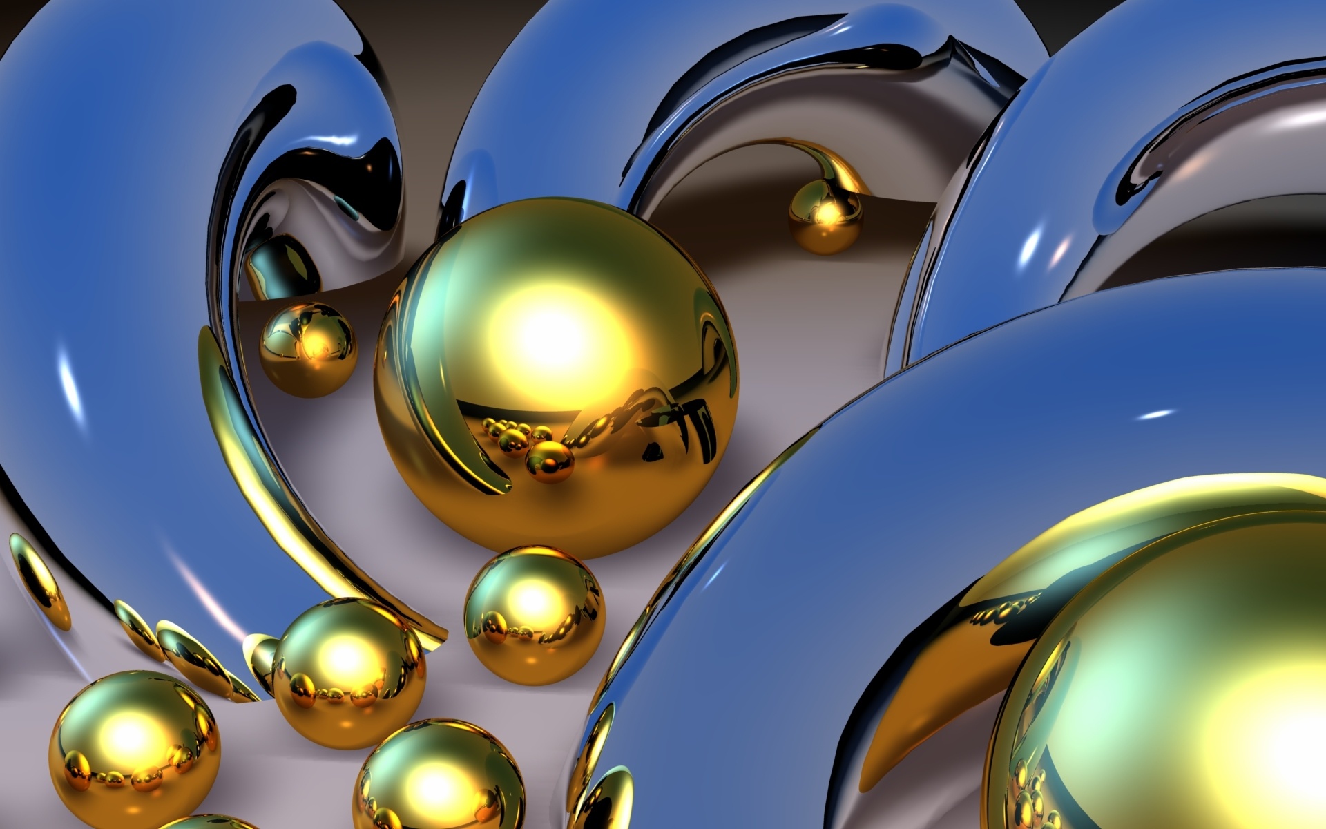 Abstract Reflective Spheres Wallpaper