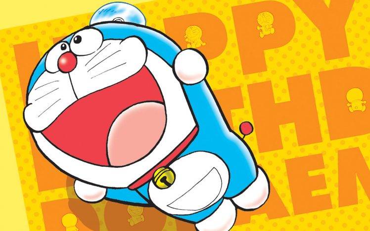 Doraemon Happy HD Wallpaper Desktop Background